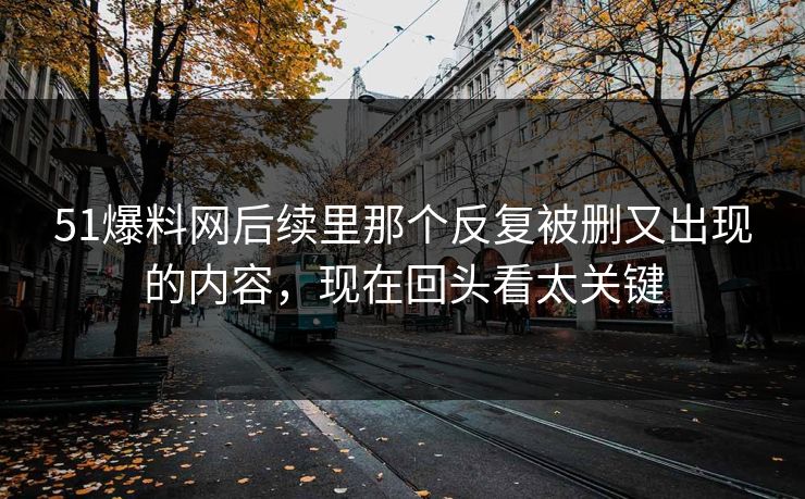 51爆料网后续里那个反复被删又出现的内容，现在回头看太关键