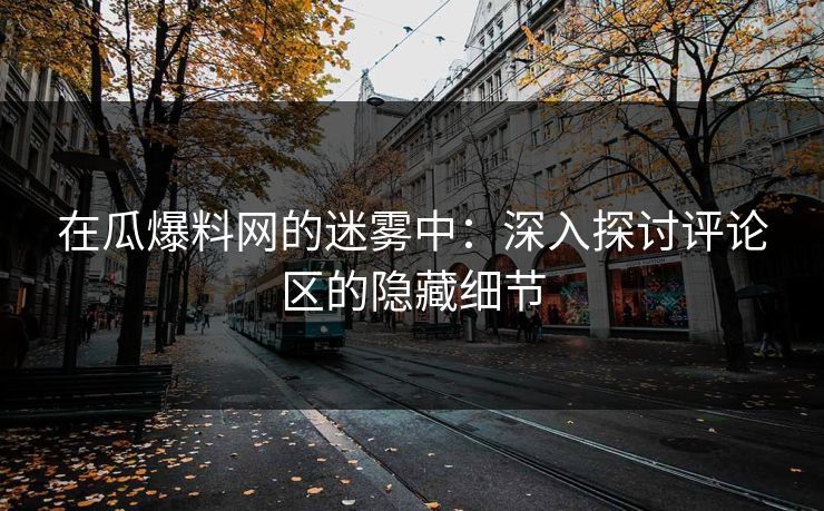 在瓜爆料网的迷雾中：深入探讨评论区的隐藏细节