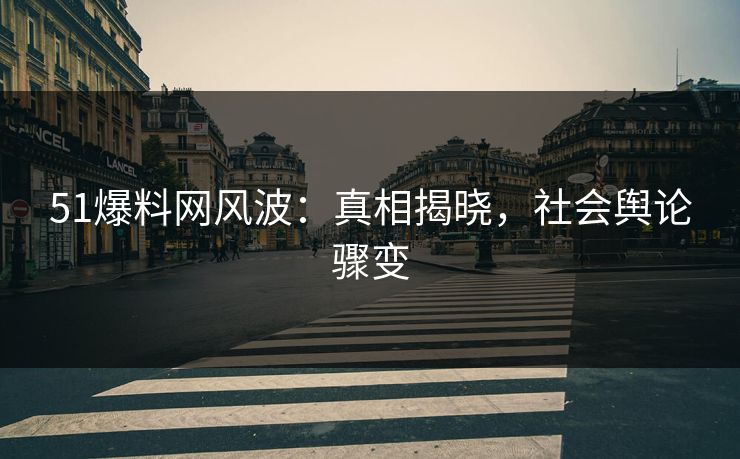 51爆料网风波：真相揭晓，社会舆论骤变