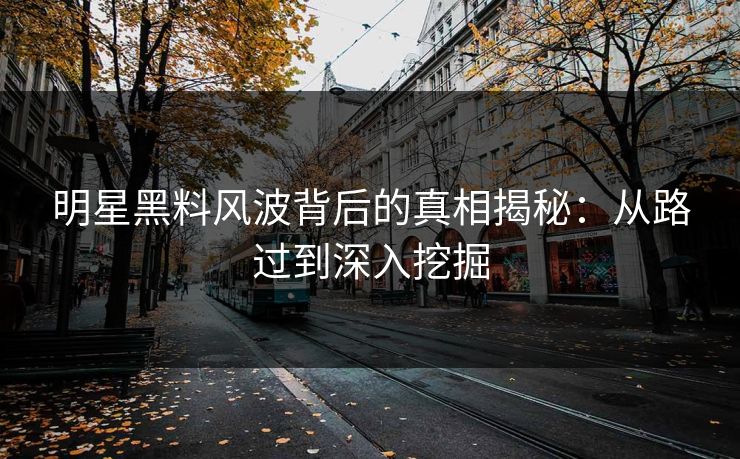 明星黑料风波背后的真相揭秘：从路过到深入挖掘