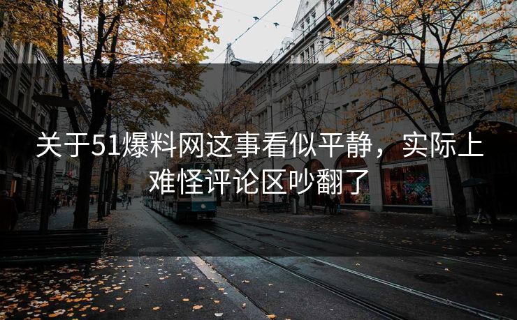 关于51爆料网这事看似平静，实际上难怪评论区吵翻了