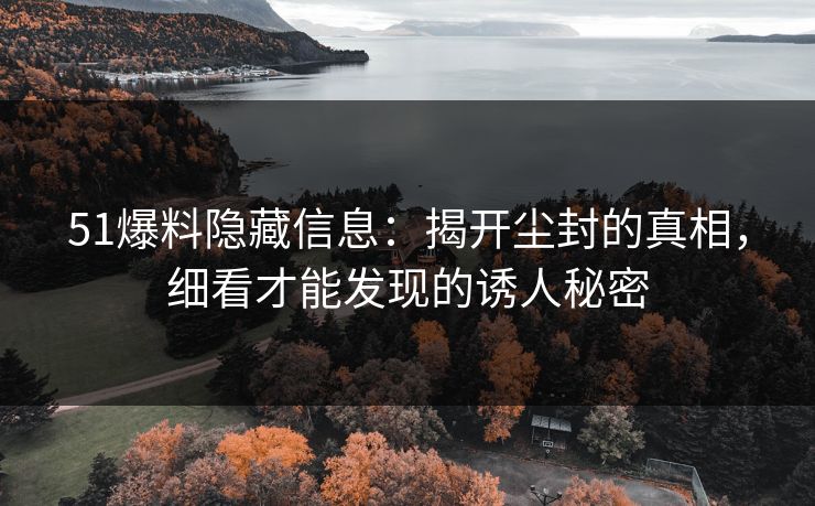 51爆料隐藏信息：揭开尘封的真相，细看才能发现的诱人秘密